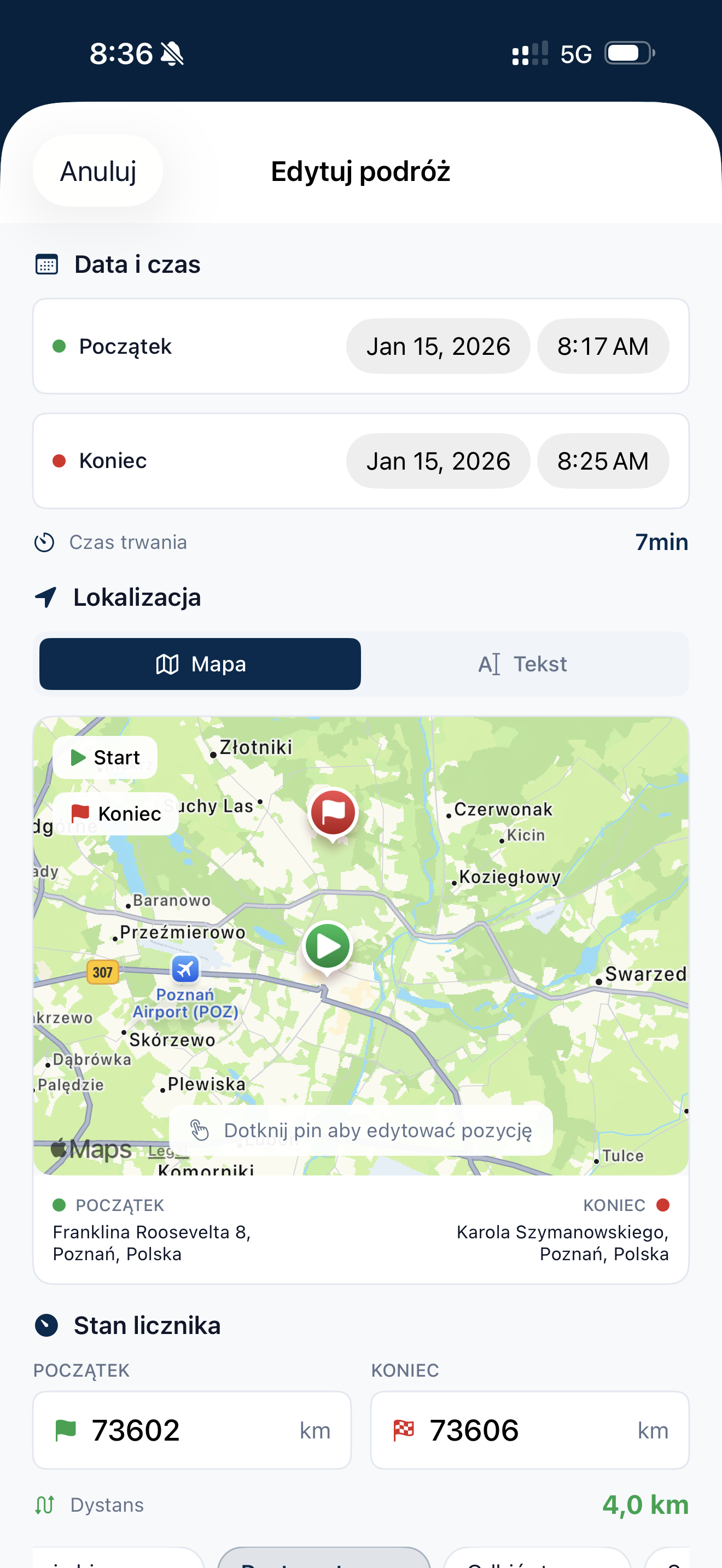 Map location editing